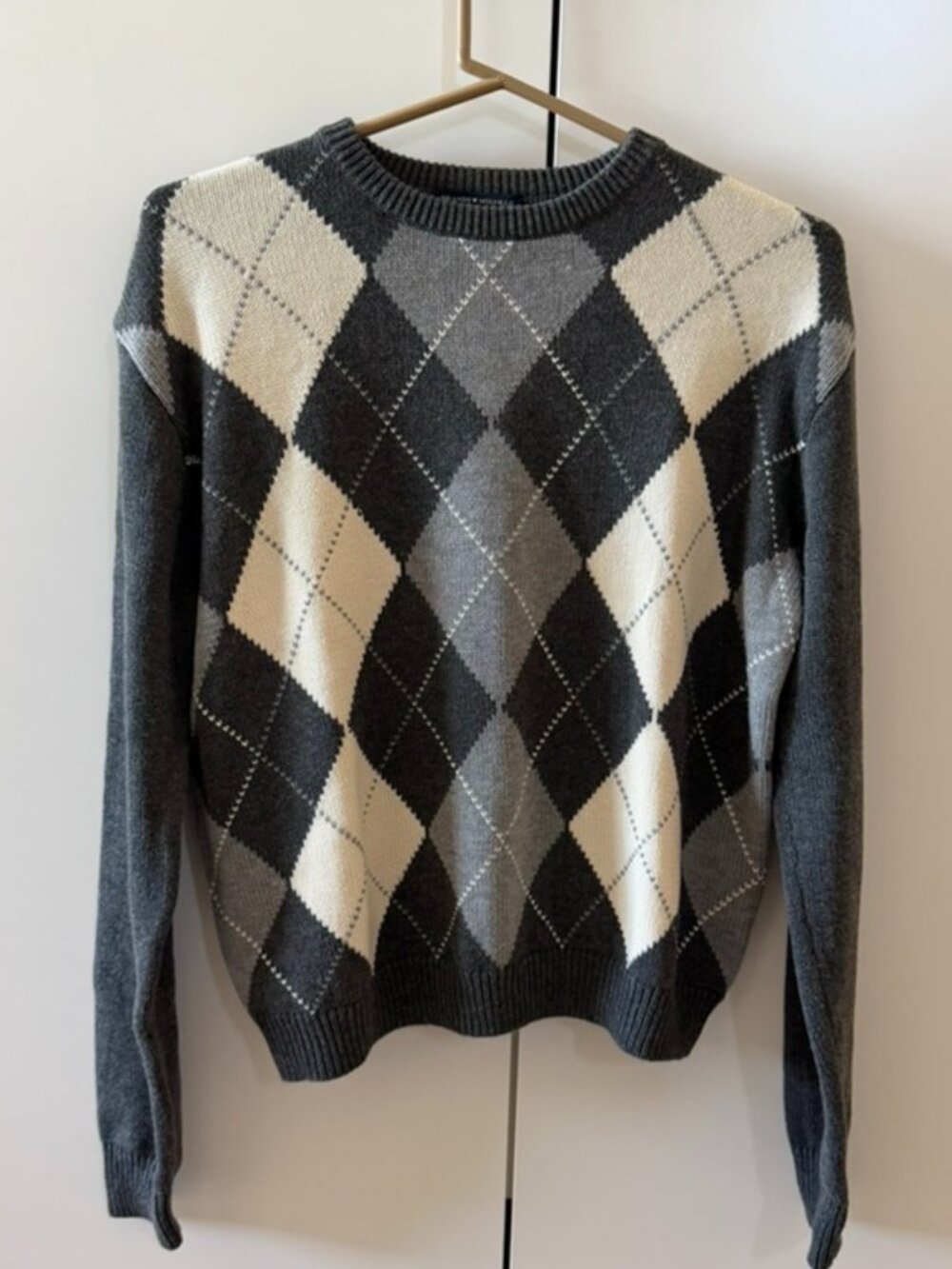 Brandy Melville Grey Argyle Sweater